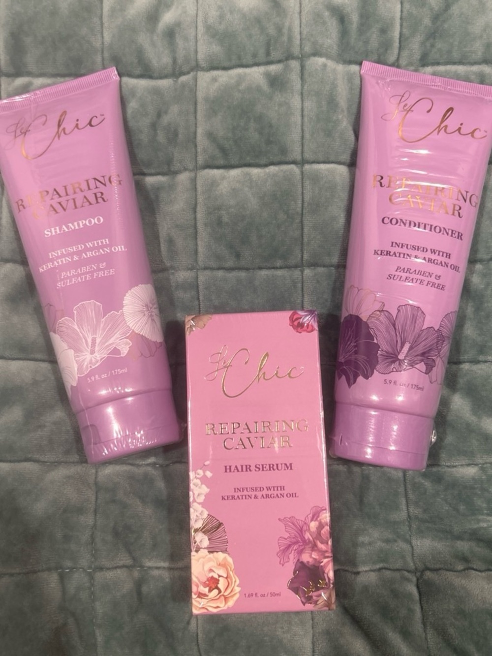 chic Repairing Caviar Hair Care Trio - Pink